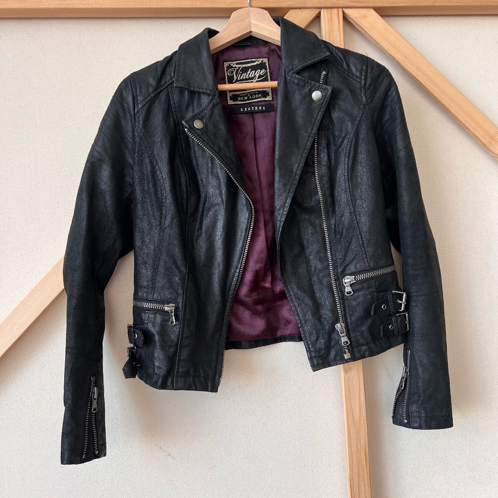 New Look vintage style real leather jacket